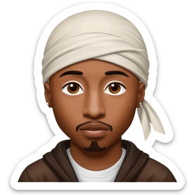 2Pac only face and durage sticker