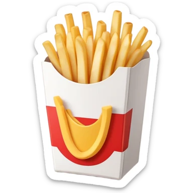 Ultra basic french fry container with minimal details sticker
