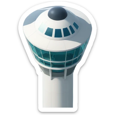 air traffic control tower, fullsize, modern, realistic sticker