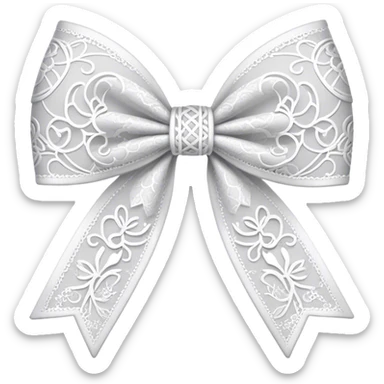 white lace bow sticker