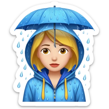 woman caught in the rain sticker