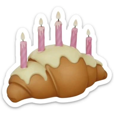 birthday croissant cake sticker