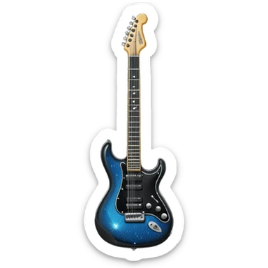 a veryyyyyy very sparkly all black electric guitar sticker