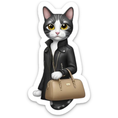 Balenciaga fashionable cat sticker