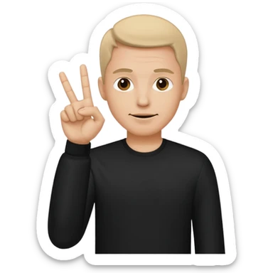 A man wear black his skin tone is beige and he does like Yoo wassup sticker