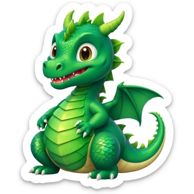 Cute cartoon dragon with the word fuck on it sticker