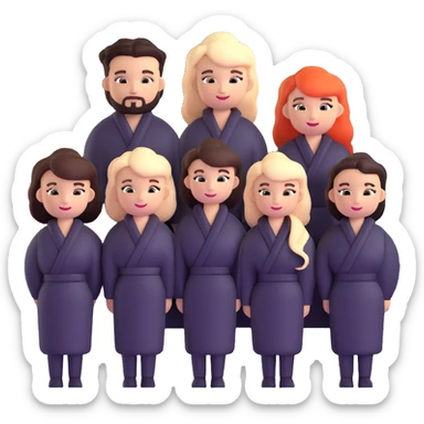 professional hairstylists team group sticker