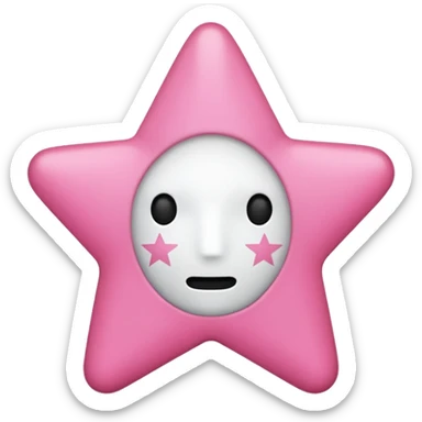 Pink star no face sticker