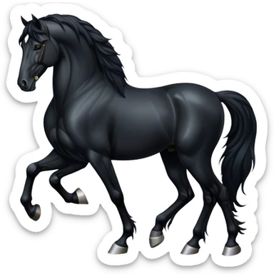 Fully black Friesian horse sticker