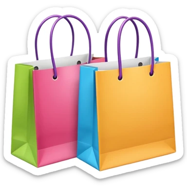 2 beautiful shopping bag sticker