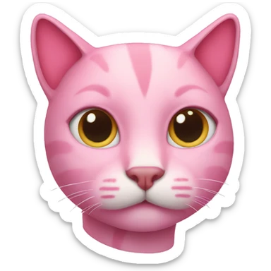 Pink cat sticker