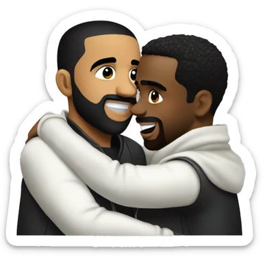 Drake and diddy hugging sticker