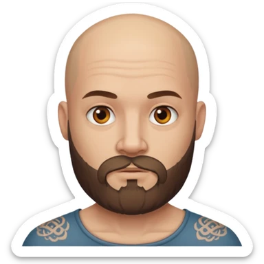 tatooed bearded bald man  sticker