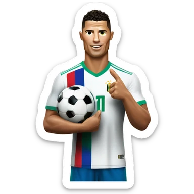 Ronaldo con un mundial en su mano sticker