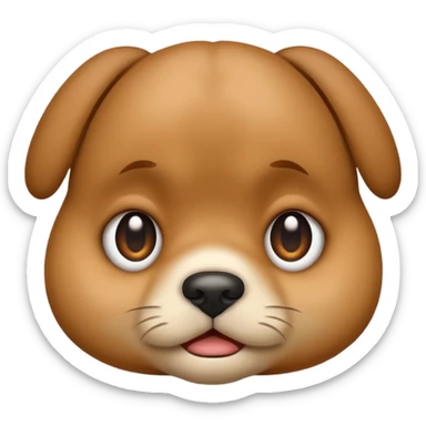 Puppy dog eye emoji with a frown sticker