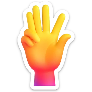 yellow hand making the 'OK' gesture, 3D emoji style, with a rainbow gradient sticker