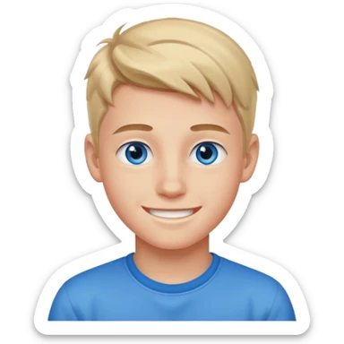 niño guapo adolescente de ojos azules sticker