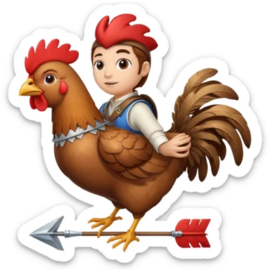Heart arrow with chicken jockey sticker