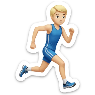 Blonde boy running cross country sticker