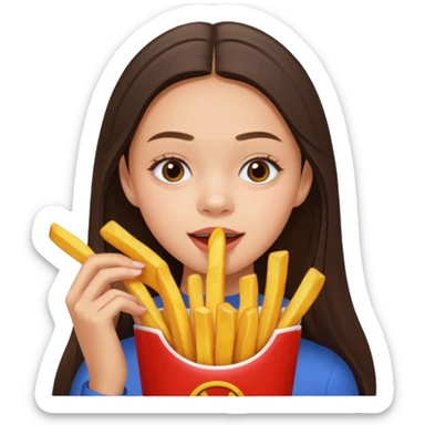 olivia rodrigo munching fries sticker