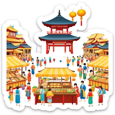Japanese summer festival sticker