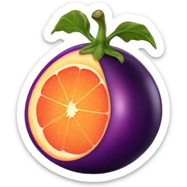 Grapefruit wrapped around an eggplant  sticker