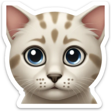 generate cute cat with beautiful big eyes sticker
