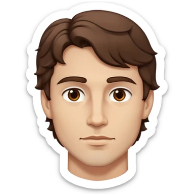 lord with short wavy brown hair, deep brown eyes, strong jawline sticker