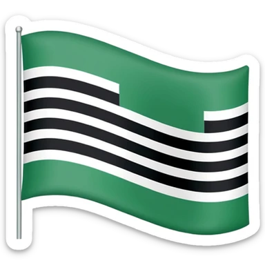 Make the flag of the Ural Republic, white, green, black sticker