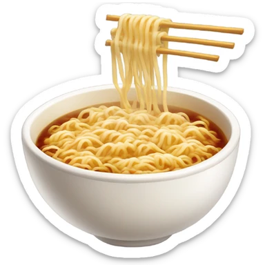 Ramen with eyes steaming sticker