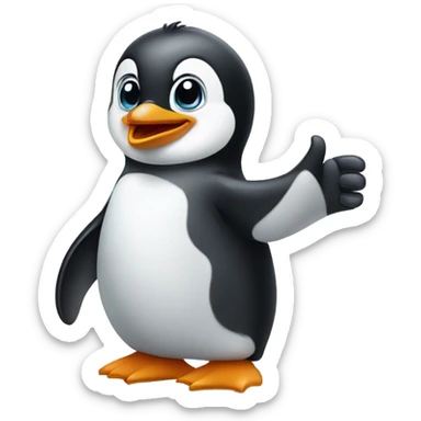 Baby penguin thumbs up sticker