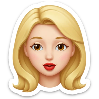 Girl kiss and wink sticker