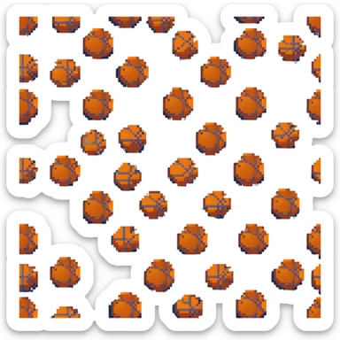 bronze basketball, copper-brown metallic surface with classic orange seams sticker