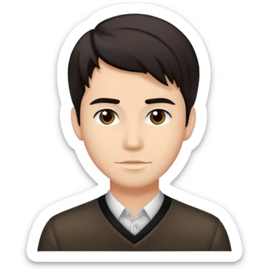generate a emoji of man saying hii with normal skintone with some nice hair style with black-brown colour hair sticker