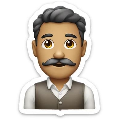 Um pai com pouco cabelo com bigode e de pele morena claro sticker