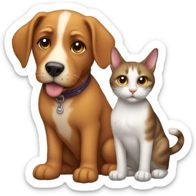 cat and dog are they lovers sticker