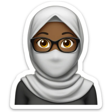 black-girl-with-glasses-wearing-hijab sticker