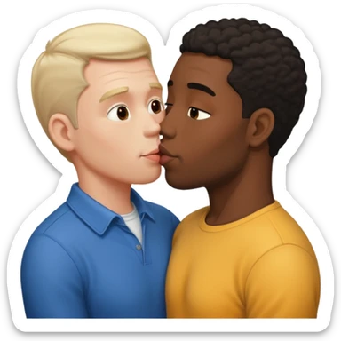 White adult male and black man making out sticker