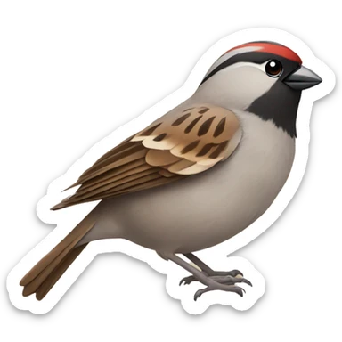 Sparrow with bow sticker