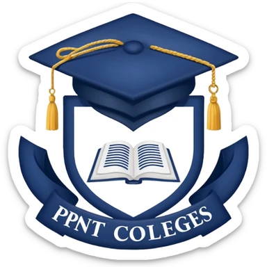 Navy blue with the logo of pntc colleges and lette above the logo sticker