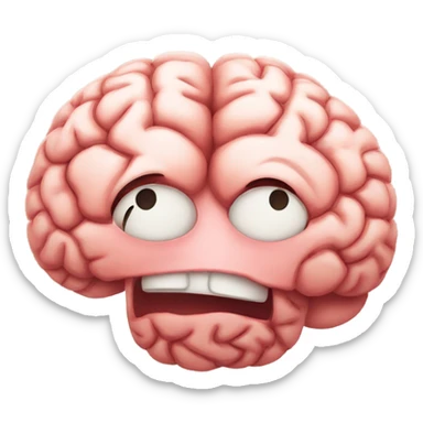 hugging brain that looks like hugging face emoji sticker