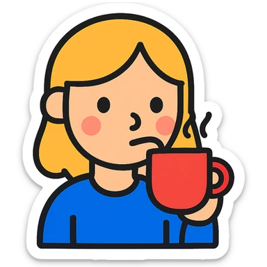 a girl drinking coffee sticker