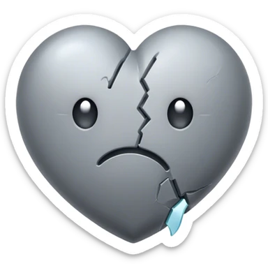 Corazón gris roto sticker