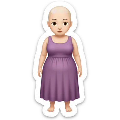 Hunchback small no hair fat woman sticker