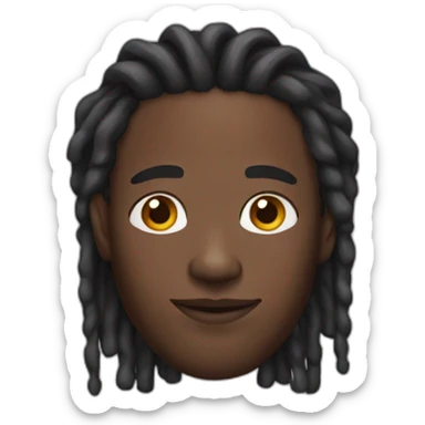 black Man with medium locs sticker