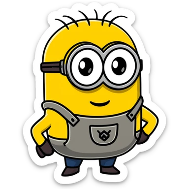 colorful cartoon sticker of Minion Kevin sticker