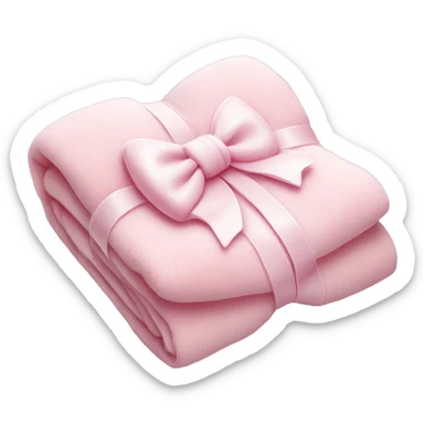 cute pastel pink blanket with white bow sticker