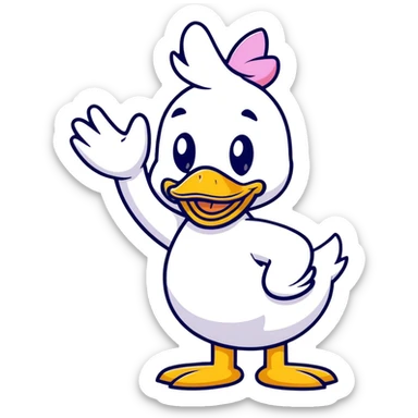 Daisy Duck from Disney waving sticker