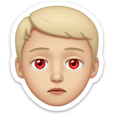 An emoji with red eyes  with tired face! sticker