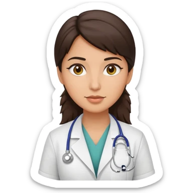 brunette doctor sticker